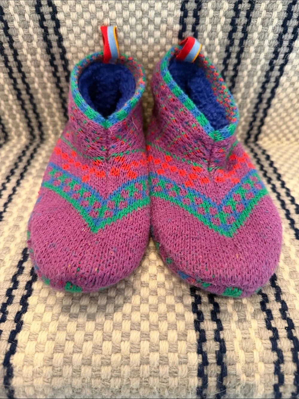 Bombas Youth Gripper Slippers Y1 Purple Fair Isle